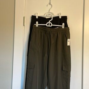 OLD NAVY, green pair is NWT stretch tech joggers Olive and Black.